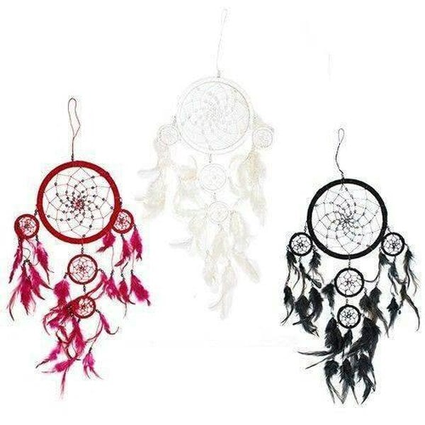 Bali Dreamcatchers - Large Round - BlackWhiteRed