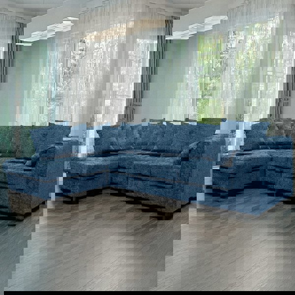 Furnishings For Less Monaco Chenille Fabric 5 Seater L Shaped Corner Sofa