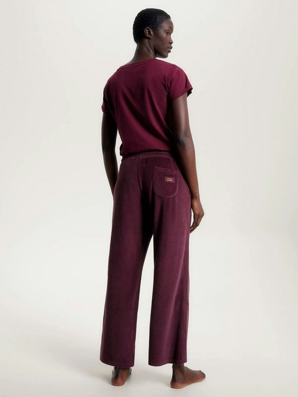 Tommy Hilfiger PANTS VELOUR Womens Pants Deep Burgundy