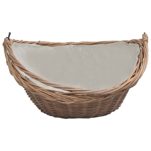Berkfield Firewood Basket with Handle 57x46.5x52 cm Brown Willow