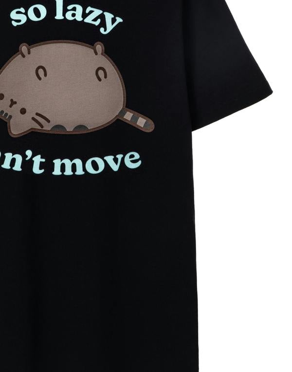 Pusheen Womens Black So Lazy Short Sleeved T-Shirt