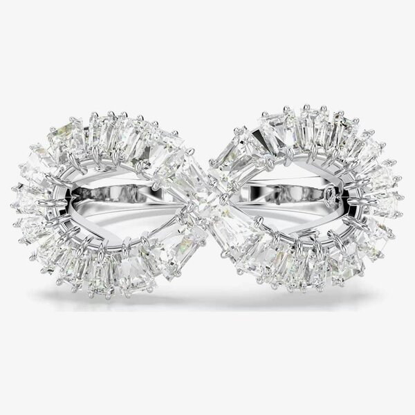 Swarovski Hyperbola Rhodium Plated Infinity Cocktail Ring 567969 - 58 (Q 1/4)