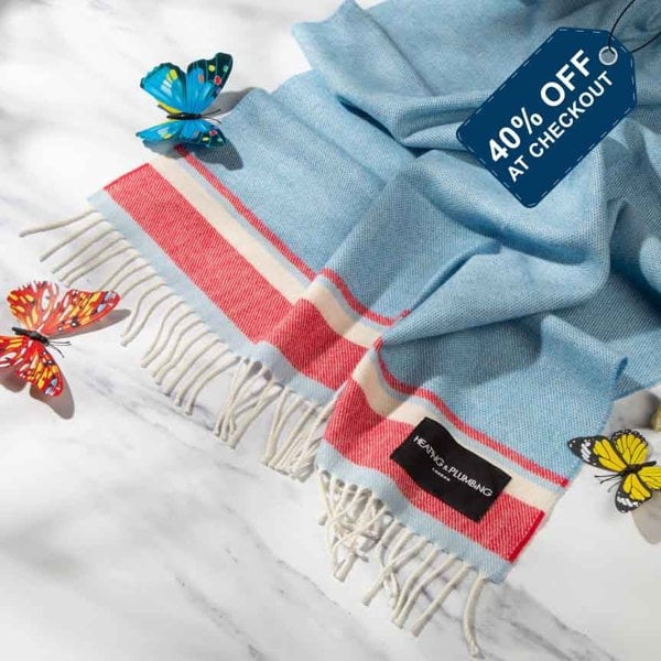 Heating & Plumbing London Bedtime Stories - 100% Merino Kids Blanket - Summer Sky