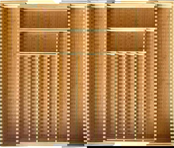 MANTRARAJ Bamboo Cutlery Drawer Organiser 5-7 Compartment Expandable Cutlery Tray Utensil Holder Drawer Dividers