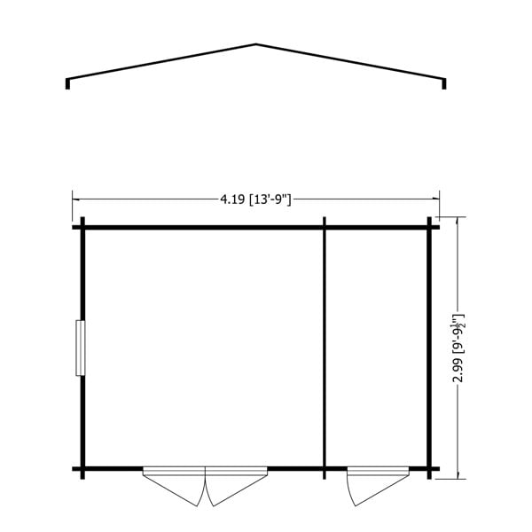 Shire Bourne 14Gx10 Log Cabin 19mm Cladding - Best Shed
