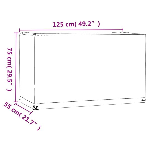 Berkfield Garden Furniture Covers 2 pcs 8 Eyelets 125x55x75 cm Rectangular