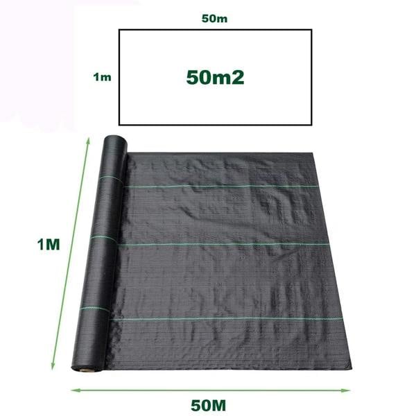 Spudulica Home & Garden Weed Control Fabric Roll 50m² 100gsm – Heavy Duty Garden Weed Membrane