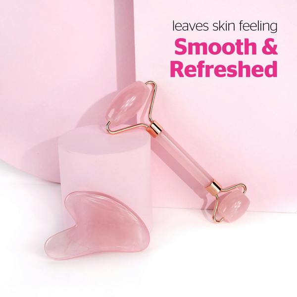 Brushworks Rose Resin Roller & Gua Sha