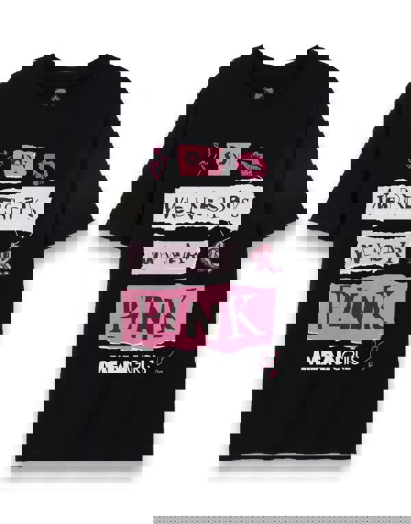 Mean Girls Womens Black Pink Wednesdays Short Sleeved T-Shirt