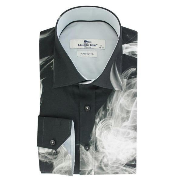 SMOKE PRINT SHIRT – Premium Men's Patterned Shirt by Claudio Lugli | Bold Design, Tailored Fit, Best Printed Shirts
