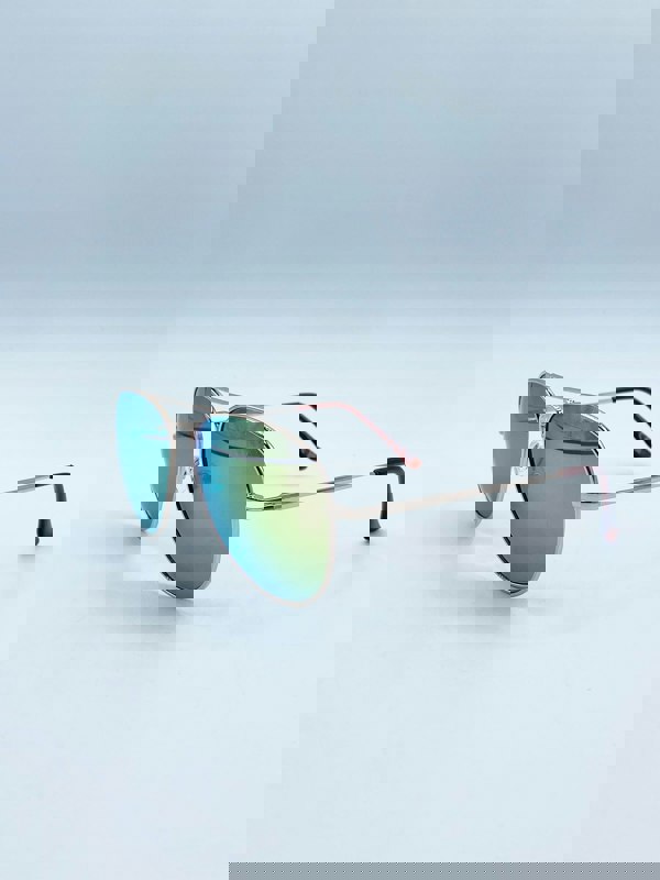 SVNX Gold Frame Aviators with Mirrored Pink Lenses