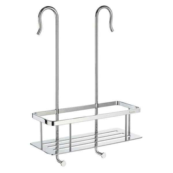 Polished chrome shower basket for shower mixer