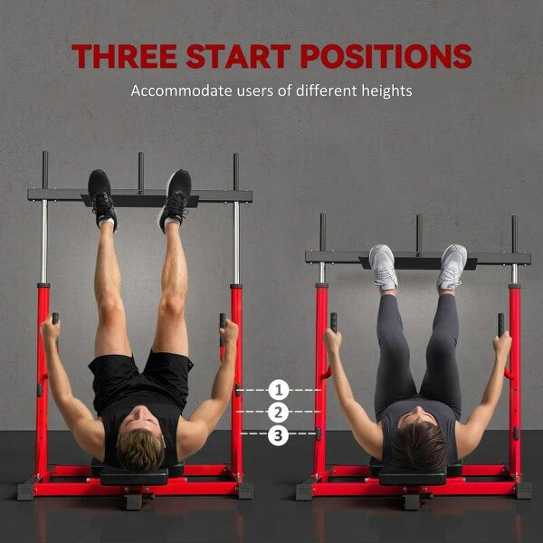 Vertical Leg Press Machine with Adjustable Leg, Back and Head Positions, 1" Standard Plate Compatible, Red