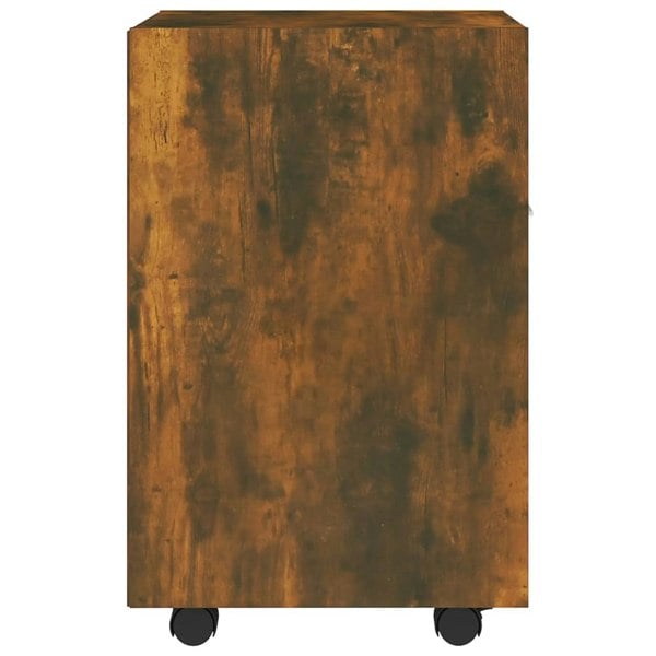 Berkfield Side Cabinet with Wheels Smoked Oak 33x38x60 cm Engineered Wood