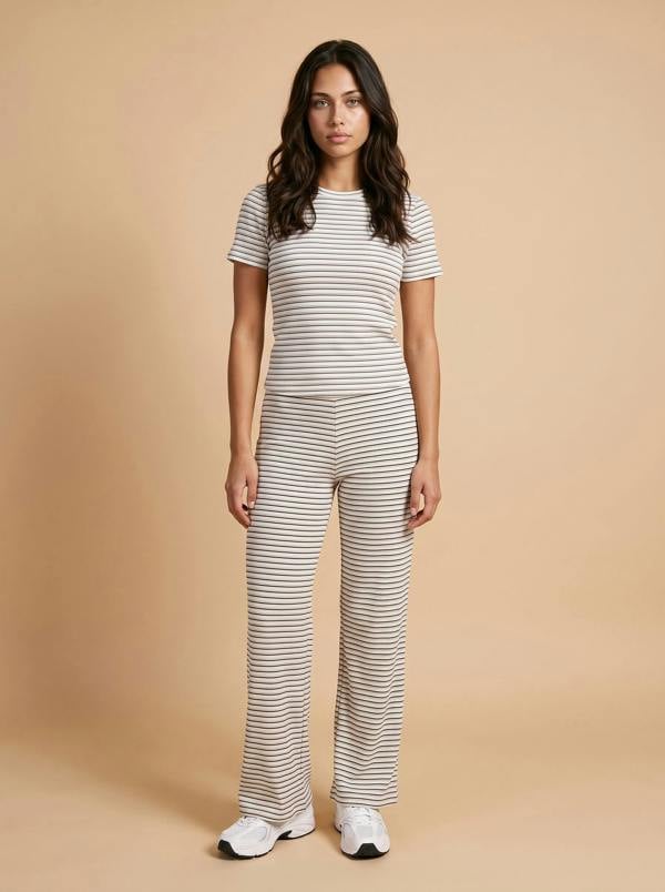 Urban Bliss Ribbed Stripe Wide Leg Trouser