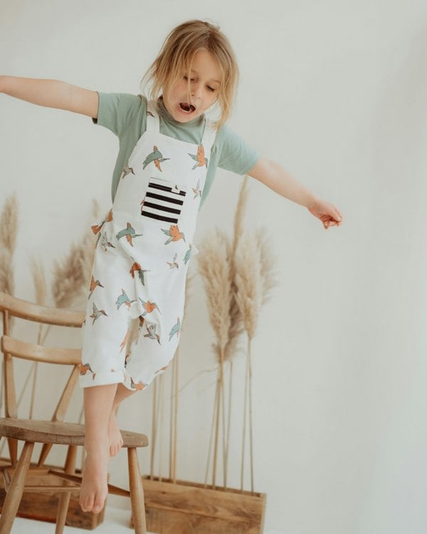 organic cotton White Birdsong Print Jumpsuit - image 1