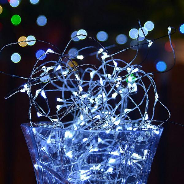2m 20 LED Cool White Copper Wire Battery Operated String Lights image 4