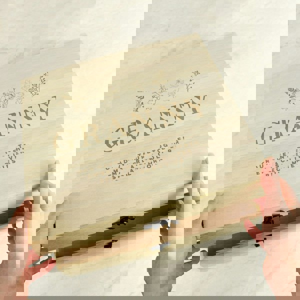 Personalised Memento Company Personalised Engraved Floral Wooden Keepsake Box