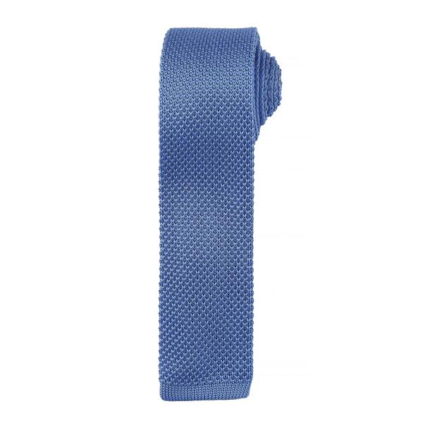 Premier Mens Slim Textured Knit Effect Tie (Pack of 2) - Mid Blue