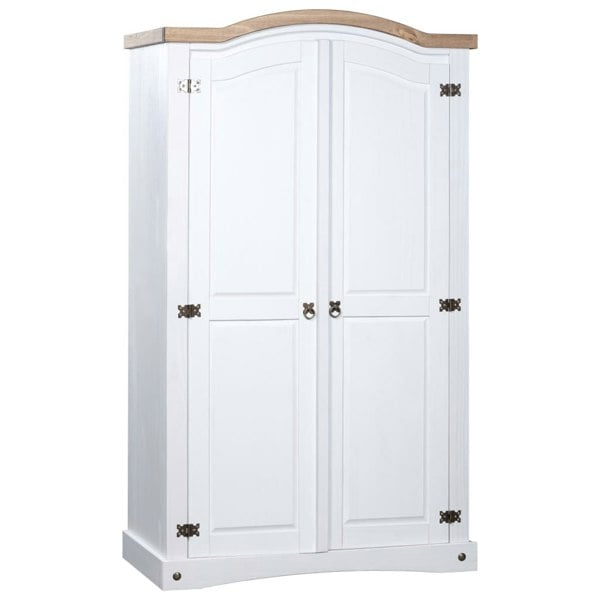 Berkfield Wardrobe Mexican Pine Corona Range 2 Doors White