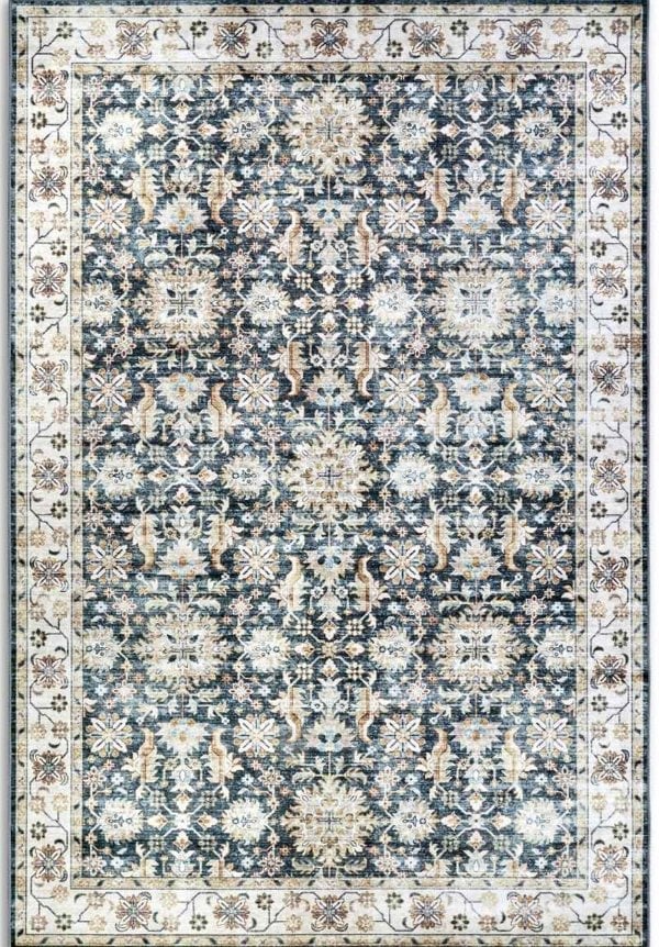 Shortpile Rug Blue & Cream Saveh – Oriental Design