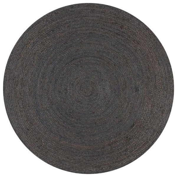 Berkfield Handmade Rug Jute Round 90 cm Dark Grey