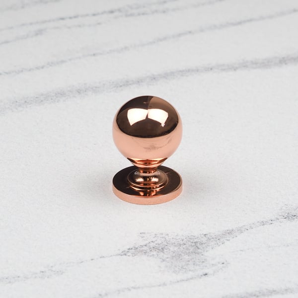 Handle & Home Rose Gold Copper Coordinating Tapered Handle, Cup Handle, and Coordinating Knob