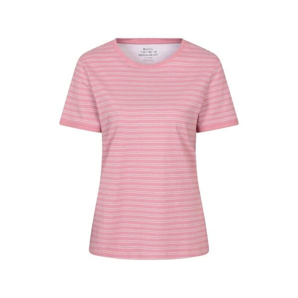 Mountain Warehouse Womens/Ladies Contrast Striped Ribbed T-Shirt - Light Pink - 