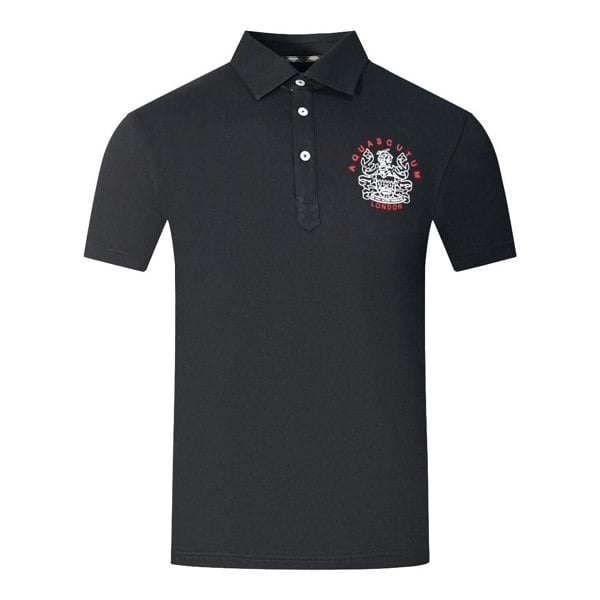 Aquascutum Aldis London Logo Polo Shirt - Black