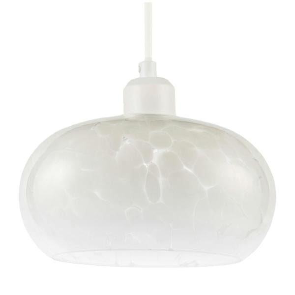 Designer Opal White Snowflake Domed Glass Pendant Ceiling Light Shade Image 1