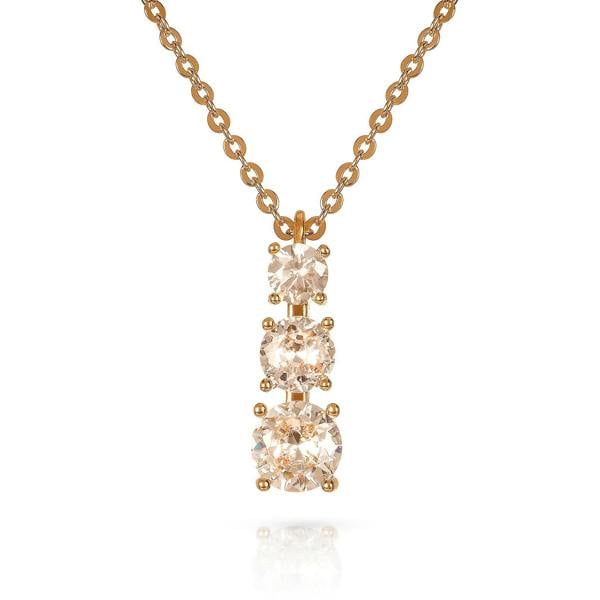 Zavana Dainty Gold Trilogy Pendant Necklace for Women