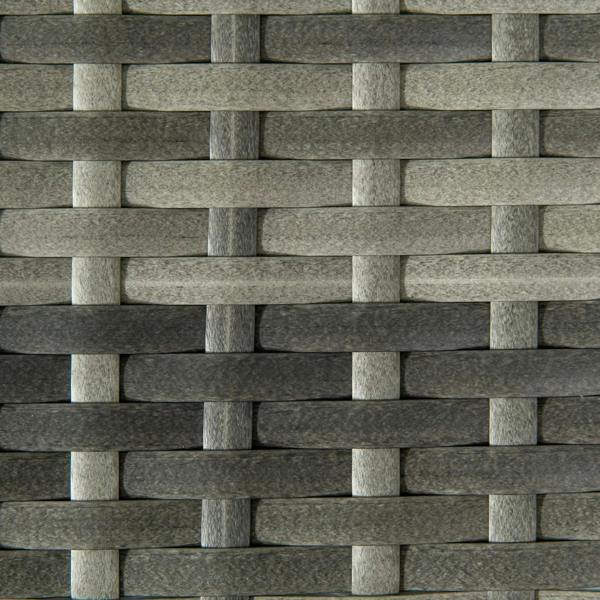Grey woven rattan-look tabletop surface with textured square pattern