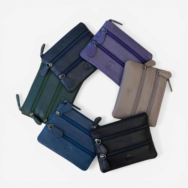 PRIMEHIDE Small 3 Zipper Coin Purse