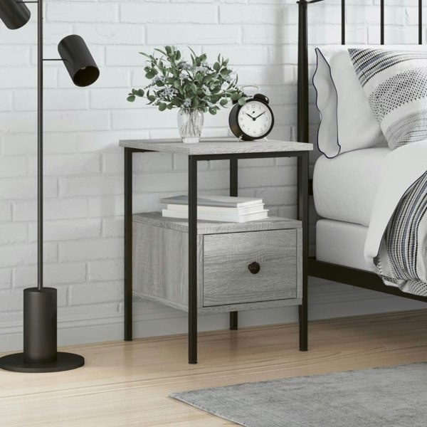 Berkfield Bedside Cabinet Grey Sonoma 34x36x50 cm Engineered Wood