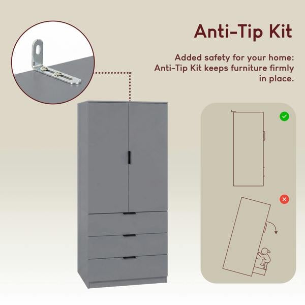 Vida Designs Trega 2 Door 3 Drawer Wardrobe