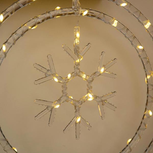Samuel Alexander 34cm Light Up Christmas Snowflake Ring with Warm White LEDs