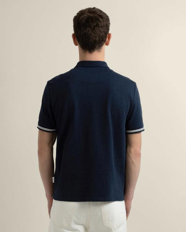 Larsson & Co Helsing - Grid Jacquard Polo Shirt