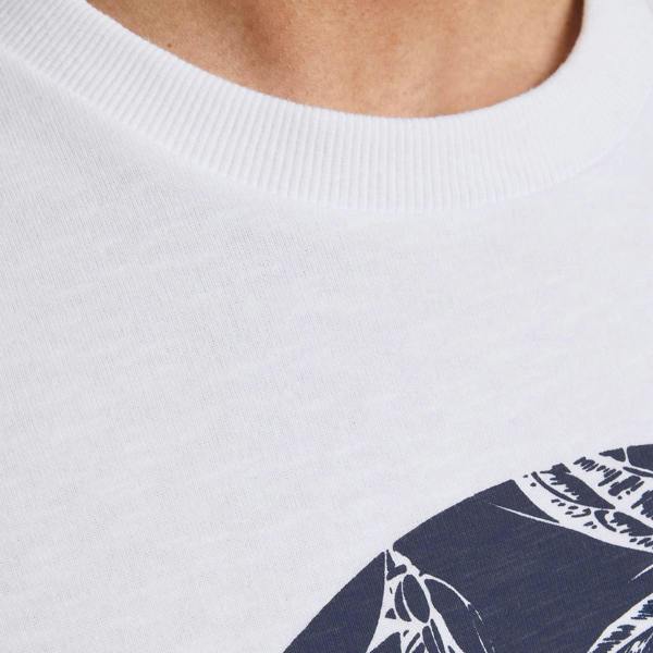 Jack & Jones Men's Logo Printed Pullover Sweatshirt Crew Neck Long Sleeve, White