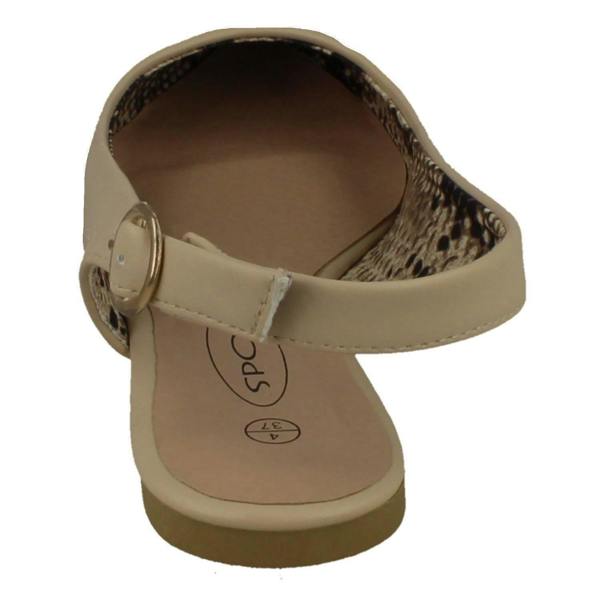 Spot On Ladies Spot On Flat Slingback Pointed Toe Shoes F80461