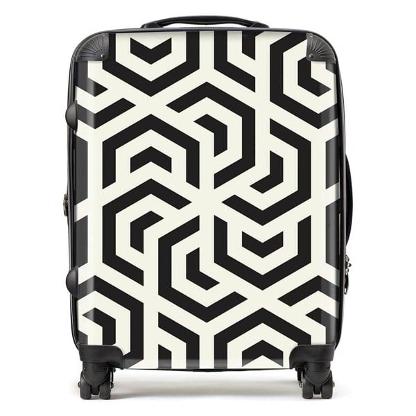 Warren Reed Hexagonal Geometric Pattern Suitcase