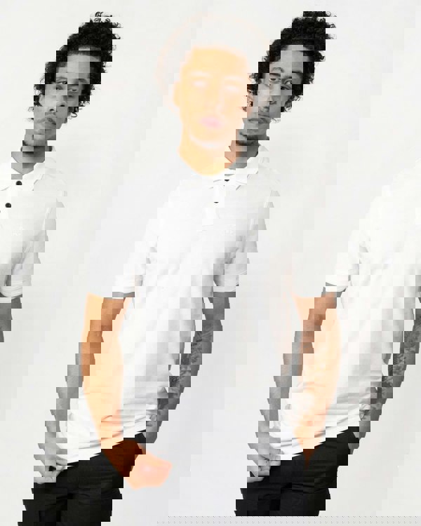 BOSS Orange Prime Mens Cotton-Piqué Polo Shirt with Logo Print NOS - White 100