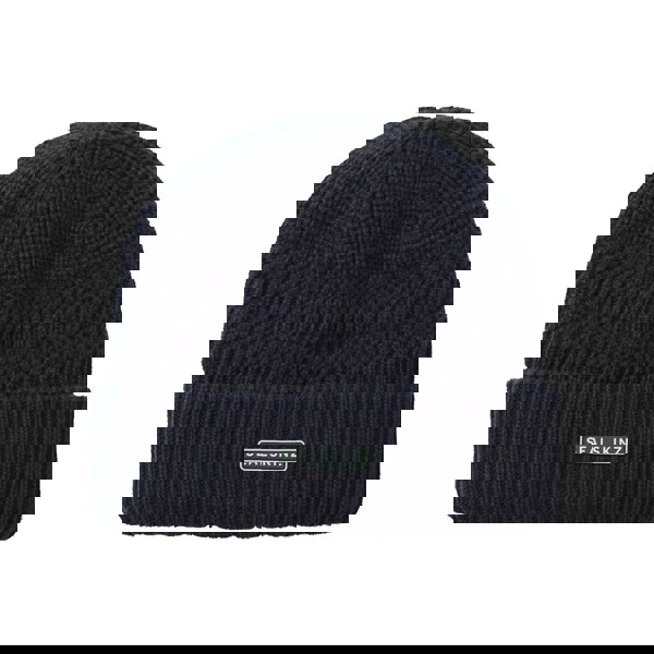 Sealskinz Gressenhall Waterproof Cold Weather Textured Stripe Roll Cuff Beanie - Navy