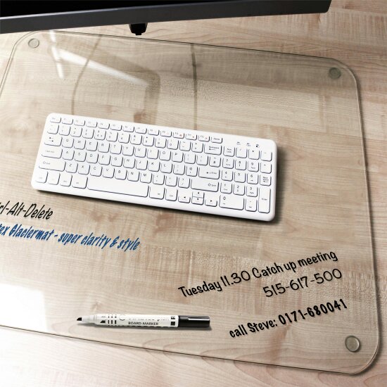 Floortex Desktex® Glaciermat Glass Desk Mat