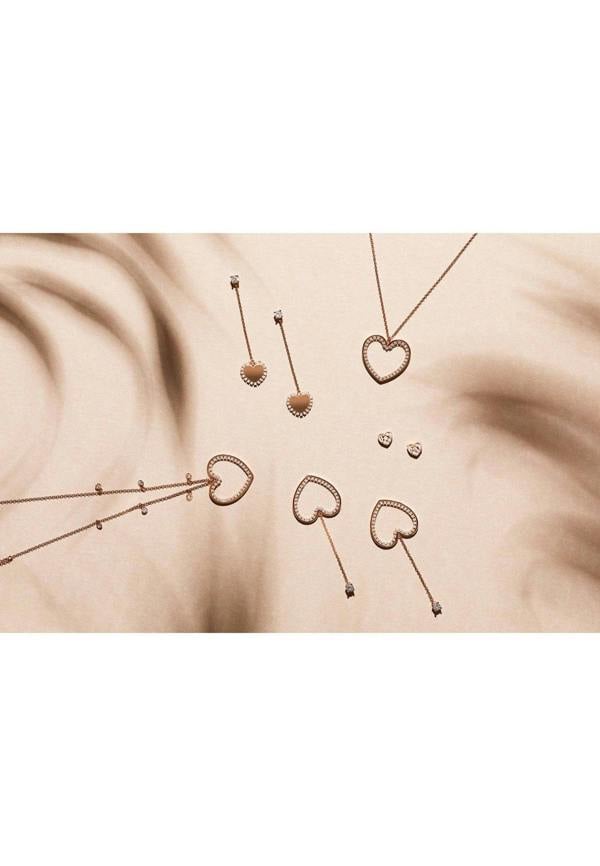 Heart Sparkling Stud Earrings Rosegold - LATELITA Earrings