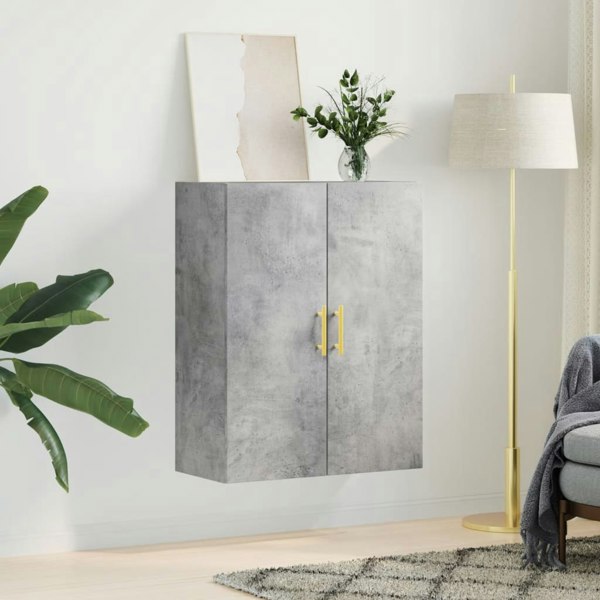 Berkfield Wall Mounted Cabinet Concrete Grey 69.5x34x90 cm