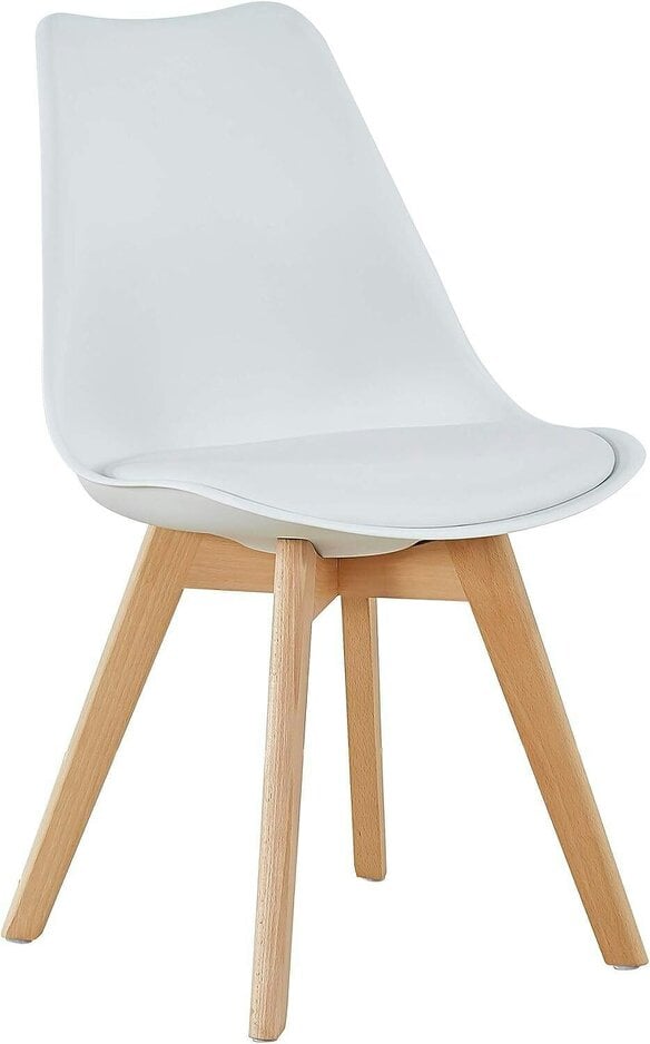 Kosy Koala Dining Chairs Set of 4 White Plastic Kitchen Chairs Dining Room Furniture