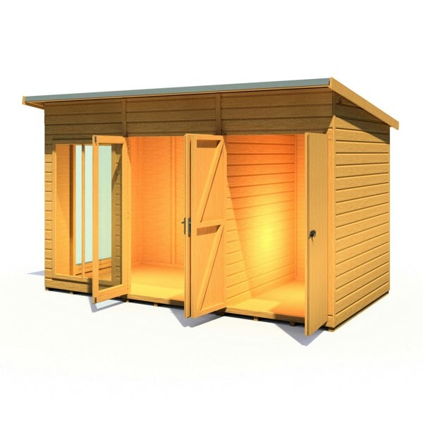 Shire Lela 12x6 Multiroom Summerhouse and Storage Shed - Best Shed