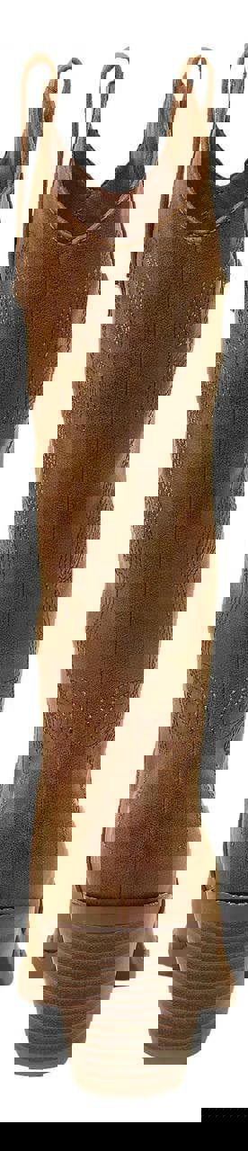 Rocket Dog Feria Womens Mid Calf Cowboy Western Pull On Boots, stylish brown leather cowboy boots with decorative stitching and a chunky heel.