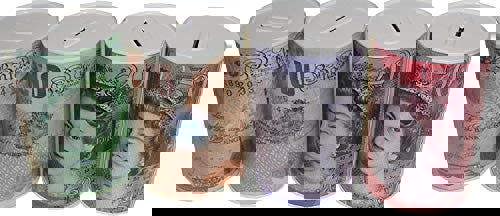 KAV 3 x EXTRA Large Money Tin - H 22cm x W 18cm.- Assorted