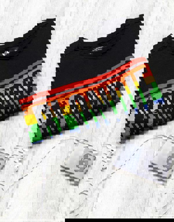 Blondie Womens Black Logo Cropped Short Sleeved T-Shirt